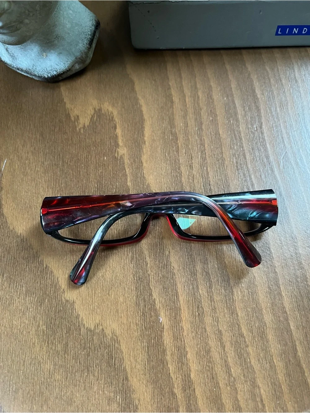 Alain Mikli vintage y2k Rectangular Glasses Frames Burgundy Red Black A0358-29